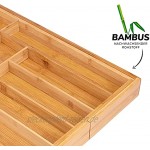 bremermann Besteckkasten ausziehbar Bambus ca. 33,7-50 x 44,7 cm Schubladeneinsatz Besteckeinsatz
