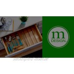 mDesign Besteckschublade mit 4 Fächern – großer Schubladen Organizer aus Kunststoff – Schubladeneinsatz für Besteck und andere Küchenutensilien – durchsichtig