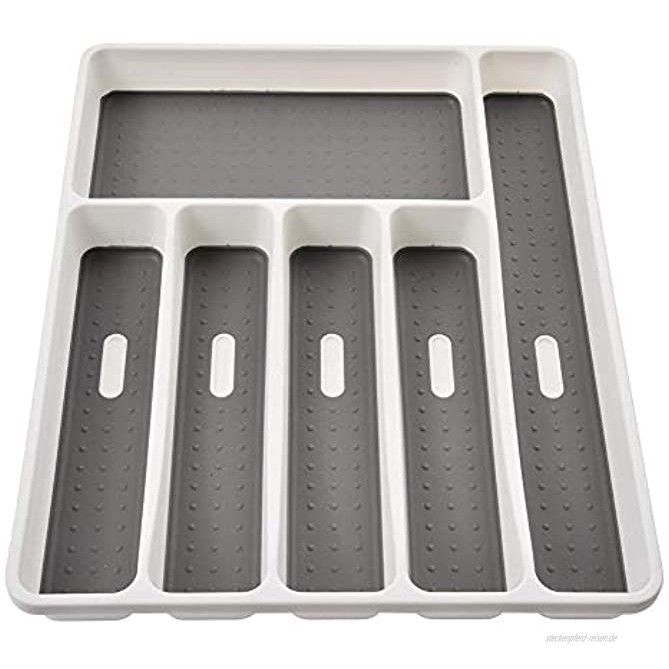 Rutschfester Besteckkasten mit sechs Fächern – Besteckeinsatz für Schubladen ordnet Küchenutensilien – Schubladen Organizer HxBxT: 40x32x4,5cm