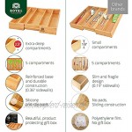Schubladen-Organizer aus Bambus – erweiterbarer Besteck-Organizer Utensilienhalter und Besteckkasten Natur