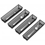 Silverware Schubladen-Organizer – 30,5 x 7,6 cm – Metallgitter Utensilienablage Schublade Organizer Küche Besteck Bestecktablett Halter Aufbewahrung Organisation – Set von 4