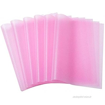 Bloss Regaleinlagen 6 Stück wasserdichte Kühlschrankmatte rutschfest leicht zu reinigen geruchlos und unterstützt das Schneiden von Regalen in 29 x 45 cm für Schrankregale Pink