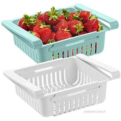 Kühlschrank Schubladen für Lagerung und Organisation Kühlschrank Aufbewahrungsbox für Obst Gemüse und Essen 2 Pack