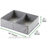 mDesign Stoffbox für Schrank oder Schublade 2 Fächer – die ideale Aufbewahrungsbox Stoff – flexibel verwendbare Stoffkiste – Farbe: grau