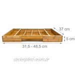 Relaxdays Besteckkasten Bambus 5 7 Fächer verstellbares Besteckfach für die Schublade Breite 31,5 49 cm natur