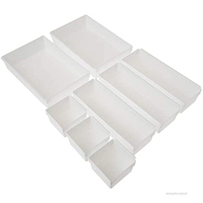 Rubbermaid Schubladenorganizer-Behälter modular und anpassbar 8-teiliges Küchen-Organizer-Set weiß
