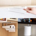 2 Stück Küchenrollenhalter Ohne Bohren Küchenrollenhalter unter dem Schrank Papierrollenhalter für Viele Arten Größen von Rollenpapier Schwarz und Weiß