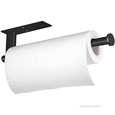 HIRALIY Küchenrollenhalter Schwarz ohne Bohren Papierhandtuchhalter Edelstahl Küchentuchhalter für Küche und Bad 33.5cm