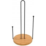 KINGRUNNING Paper Towel Holder Kitchen Countertop Paper Towel Holder Stand with Sturdy ABS Plastic Base,Wood-Effect Brown