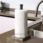 MyGift Papierrollenspender mit Holzsockel im industriellen Rohr-Design