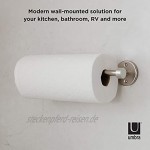 Umbra Cappa Wand Küchenrollenhalter – Für Horizontale und Vertikale Anbringung Papierrollenhalter für Wand und Küchenschrank Metall Nickel
