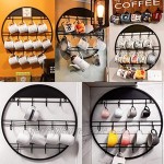 AJART Kaffeebecher-Halterung 57,9 cm 13 Haken großer Organizer und Aufbewahrungsbehälter für Kaffeetassen Wandmontage