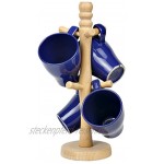 BARTU Tassenständer 32 cm Holz 6 Tassen Holzständer Tassenhalter Tassenturm