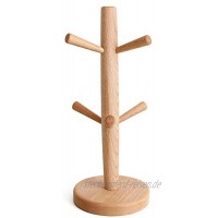 BSTCAR Tassenhalter Holz Kann 6 Tassen Halten Cup Rack Tassenständer Höhe: ca. 31cm