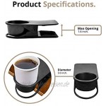 BYBOT Getränkehalter Clip Tisch Schreibtisch Seite Flasche Cup Stand Wasser Kaffeetasse Halter Untertasse Clip Design für Home & Office Schwarz