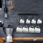 Dciustfhe Kaffeetassen-Halter wandmontiert mit flexiblen Haken für Tassen Teetassen Küchenutensilien 40,6 cm schwarz