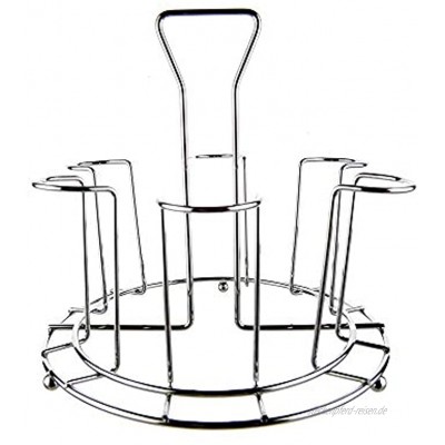 Hebudy Becherhalter Glas Becherbaum Stand Upside Down Tassen-Rack Design Edelstahl Silber Becherhalter zum Trocknen von Tassen hält 6 Tassen