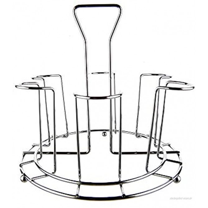 Hebudy Becherhalter Glas Becherbaum Stand Upside Down Tassen-Rack Design Edelstahl Silber Becherhalter zum Trocknen von Tassen hält 6 Tassen