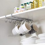 joeji's Kitchen Tassenhalter Schrankeinsatz | Silberne Tassen Aufbewahrung ideal als Becherhalter oder Becherständer | Tassen aufhängen unter dem Regal