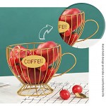 Kaffeebecher Mehrzweck-Eisen großes Fassungsvermögen Geschenk Kaffeekapselhalter Café-Aufbewahrungsrahmen Gold Größe: Teetasse