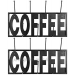 MyGift Becherhalter mit 7 Haken Wandmontage aus schwarzem Metall mit ausgeschnittenen Buchstaben für Kaffee 2 Stück