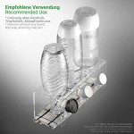 ecooe Abtropfhalter aus Acrylglas Abtropfständer für z.B. SodaStream und Emil Flaschen Platz Für 3 Flaschen und 3 Deckel Spülmaschinenfest