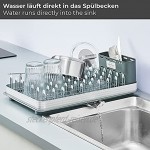 SILBERTHAL Geschirr Abtropfgestell Rostfrei Mit Abtropfschale Geschirrkorb Besteckkasten Kunststoff