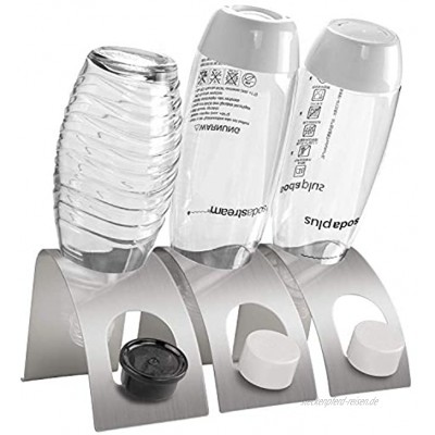 UNEEDE 3 Pack Premium Sodastream Abtropfhalter aus Edelstahl Flaschenbürste Abtropfhalter Ständer Flaschenhalter Zubehör für Sodastream Crystal Emil-Flaschen und andere Glasflaschen