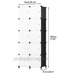 HOMEYFINE Schlafzimmer Tragbare Schrank Abstellschrank Schrank Modularer Kunststoffschrank Mit Schiene Weiß und Schwarz10 Kubik