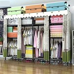 PANGPANGDEDIAN Einfache Garderobe Storage Manager Oxford Lagerregal Tragbare Kleiderschrank Durable Kleidung 250x50x190cm Kleiderständer Color : D1 Size : 250x50x190cm