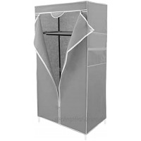 PrimeMatik Garderobe Stoffschrank Faltschrank Kleiderschrank 70 x 45 x 155 cm grau