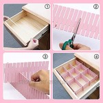 12 Stück DIY Plastic Drawer Organizer Verstellbare Schubladenunterteiler ,Trennwände schubfach Organizer für Socken Kosmetik Schreibwaren und mehr 37*7cm rosa