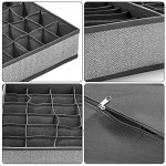 Aufbewahrungsboxen für Unterwäsche 4er Set Faltbar Schubladen-Organizer Stoffbox für BHs Unterwäsche Krawatten Socken Ordnungssystem für Kleiderschrank,Grau