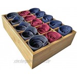 Bambus-Aufbewahrungsbox für Kleidung Schrank Kommode Schublade Trennwand Kleidung Organizer Korb für Socken Unterwäsche BHs Krawatten Set von 2