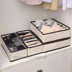 Evance 6 Stück Büstenhalter Aufbewahrungsboxen Faltbare Schubladen Organizer zum Aufbewahren Kleiderschrankschubladen Divider für Unterwäsche und Socken Beige