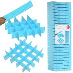 Flytianmy 40 Stück Schubladenteiler Verstellbare Schubladen Organisers Separatoren für Unterwäsche Socken Kosmetik Schlafzimmer Büro Blau