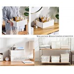HAOGUT 3er Set Aufbewahrungsboxen für Unterwäsche Schubladen Organizer Stapelboxen mit Deckle Kleiderschrank Ordnungssystem für Krawatten Socken BHS Kunstbox Weiß