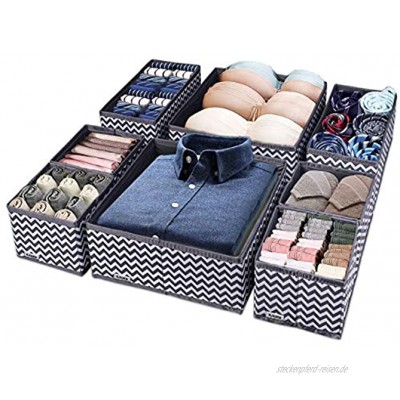 ilauke 8 Stück Aufbewahrungsbox Stoff Set faltbar Unterwäsche Socken Organizer Ordnungsbox Faltbox Stoffbox für Schubladen Ordnungssystem