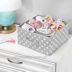 mDesign 2er-Set Aufbewahrungsboxen – gepunktete Boxen zur Aufbewahrung für Ordnung im Schlafzimmer Kleiderschrank und Flur – Stoffbox aus Kunstfaser für Schuhe Pullover und Hosen – grau und weiß