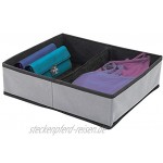 mDesign 2er-Set Kleiderschrank Organizer – Aufbewahrungskiste für den Schrank in 2 Größen – faltbare Schrankbox aus Stoff zur Aufbewahrung von Socken Kleidung und Unterwäsche – dunkelgrau und schwarz