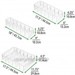 mDesign 3er-Set Schubladenboxen – rechteckige Schubladen Organizer in unterschiedlichen Größen – Aufbewahrungssystem aus Kunststoff für Wäsche Socken Leggings oder Schals – durchsichtig und weiß