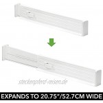mDesign 8er-Set verstellbarer Schubladeneinsatz – praktischer Schubladen Organizer für Schrank und Kommode – flexibler Schubladenteiler aus Kunststoff – weiß