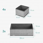 Navaris Aufbewahrungsboxen Organizer Ordnungssystem Stoffboxen 12 Stück in verschiedenen Größen für Kleiderschrank und Schubladen faltbar
