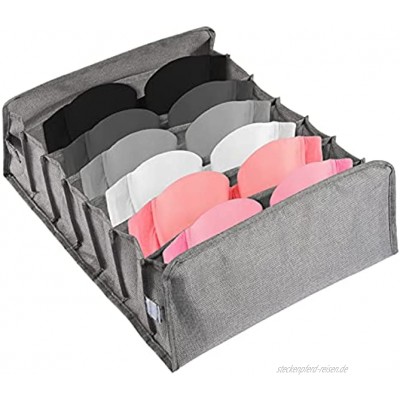 PROGARMENTS Unterwäsche Aufbewahrungsboxen 7 Zellen Faltbar Schubladen Organizer Faltbar Schubladen Ordnungssystem von Kleiderschrank Aufbewahrungsbox für BHS Socken KrawattenGrau