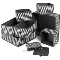 Queta Aufbewahrungsbox für Unterwäsche 8 Stück Schubladen-Organizer zusammenklappbar für den Kleiderschrank zur Aufbewahrung von Socken BHS Krawatten Taschentüchern