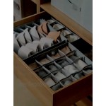SimpleHome Pure | stabiler Schubladen Organizer aus Sackleinen für Unterwäsche | Grau | 10cm Hoch 8er-Set.