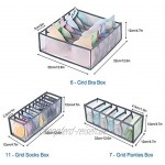 yue Aufbewahrungsbox für Unterwäsche und Socken 3der Set Faltbar Schubladen Organizer Nylon Kleiderschrank Organizer für BHS Unterhosen Und Krawatten Aufbewahrungsboxen