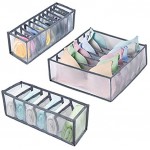 yue Aufbewahrungsbox für Unterwäsche und Socken 3der Set Faltbar Schubladen Organizer Nylon Kleiderschrank Organizer für BHS Unterhosen Und Krawatten Aufbewahrungsboxen