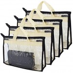 Bemodst 4 Teilige Handtaschen Staubschutzhülle transparente Handtaschen Staubaufbewahrungstasche für hängenden Schrank mit Reißverschluss und platzsparende Aufbewahrungstasche Style-A