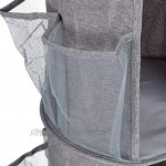 Relaxdays Hängeregal für Kleiderschrank 5 Fächer 30 Netztaschen faltbar Hängeaufbewahrung grau 1 Stück